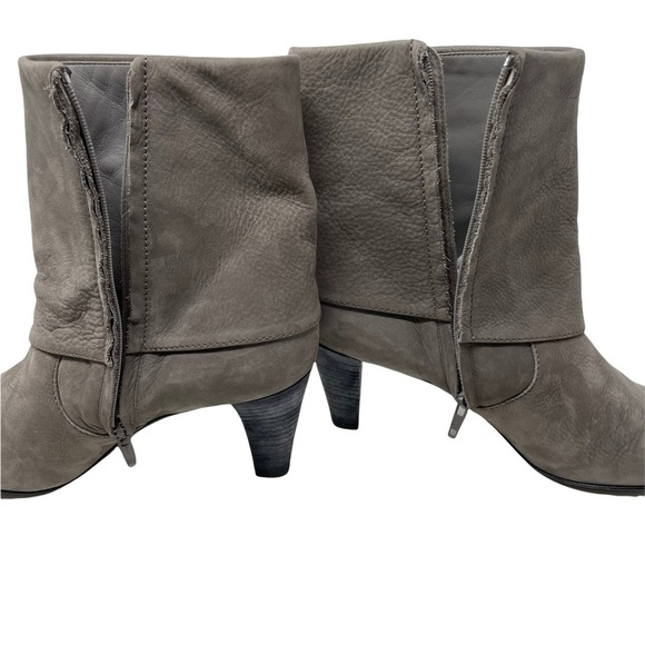 Theory Gray Nubuck Leather Ankle Zip Booties Size 40 US 10 - Picture 7 of 13